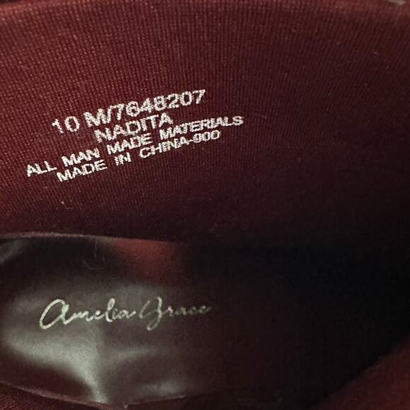 Amelia Grace Nadita Booties Faux Snakeskin Red Heeled Ankle Boot Womens Size 10M - Picture 2 of 8